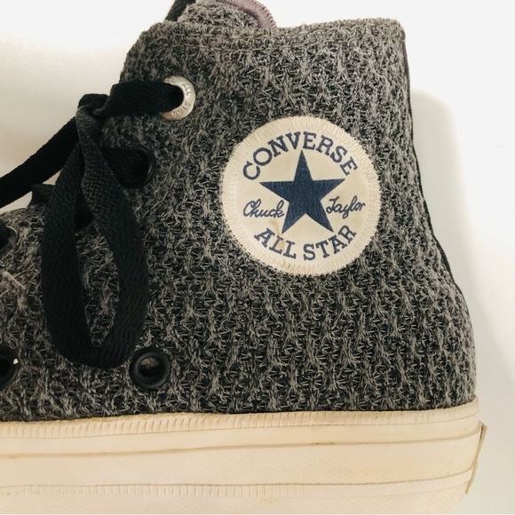 Converse Gray Knit Chuck Taylor High-Top Sneakers - Picture 5 of 13